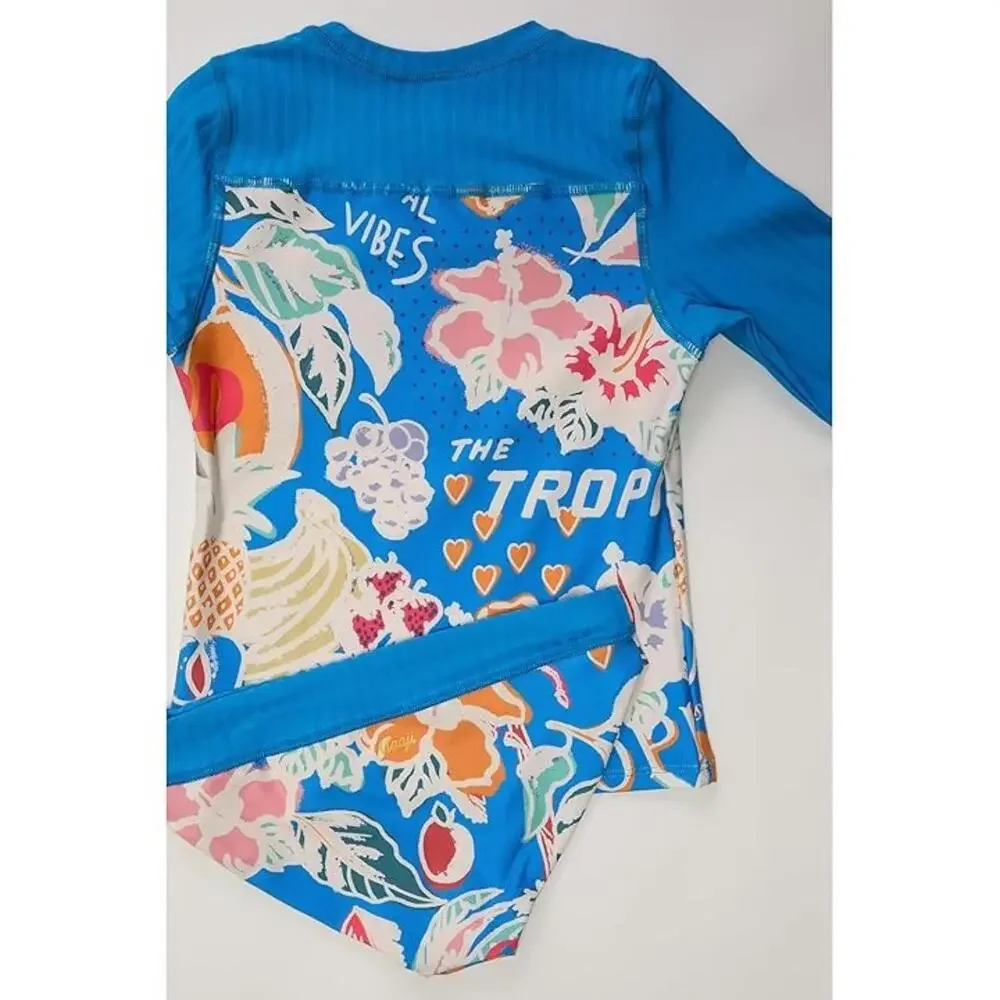 Maaji Odyssey Rash Guard Set Girls 12 Tropical Bliss Stretch Swimwear KFC1241